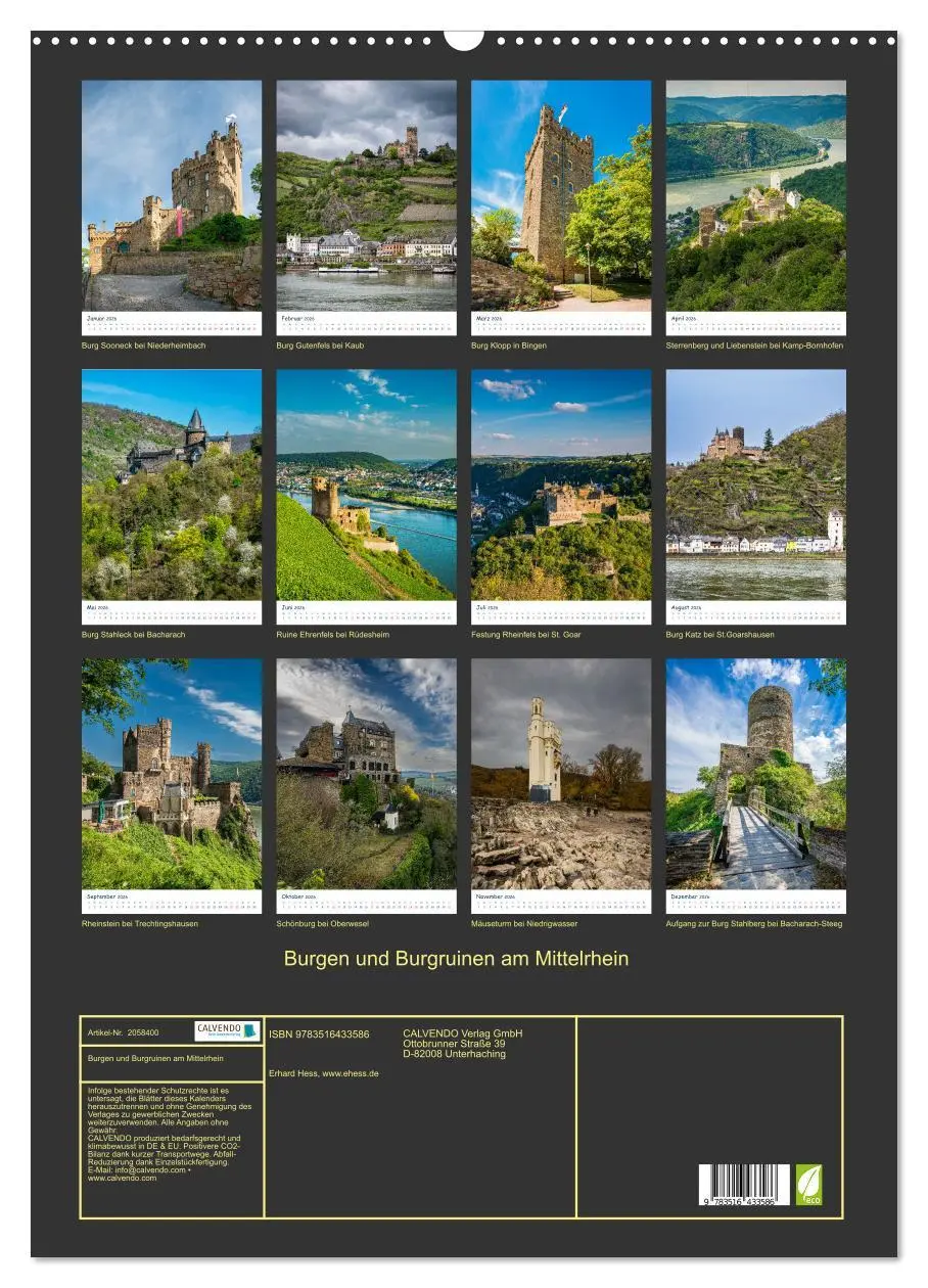 Bild: 9783516433586 | Burgen und Burgruinen am Mittelrhein (Wandkalender 2026 DIN A2...