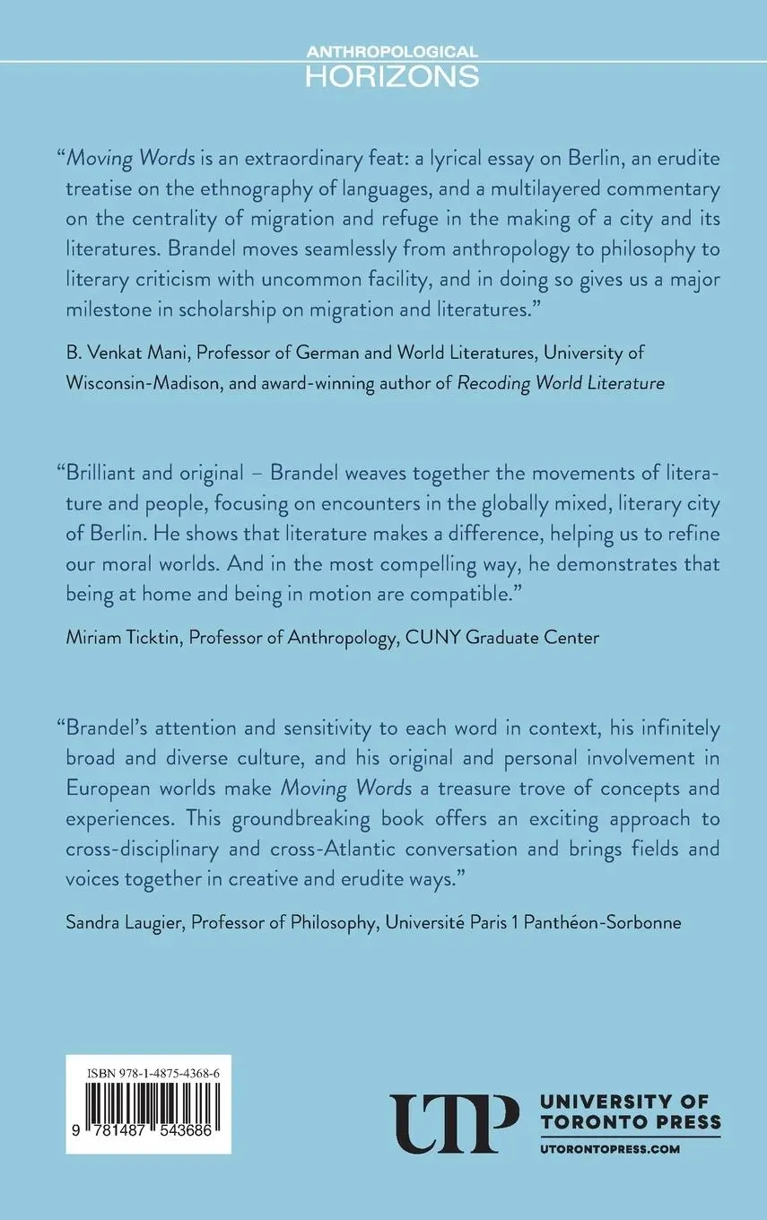 Rückseite: 9781487543686 | Moving Words | Literature, Memory, and Migration in Berlin | Brandel