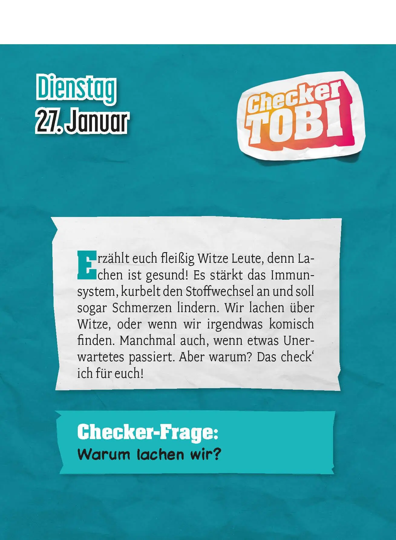 Bild: 9783517103686 | Checker Tobi 2026: Tagesabreißkalender mit über 300 spannenden...
