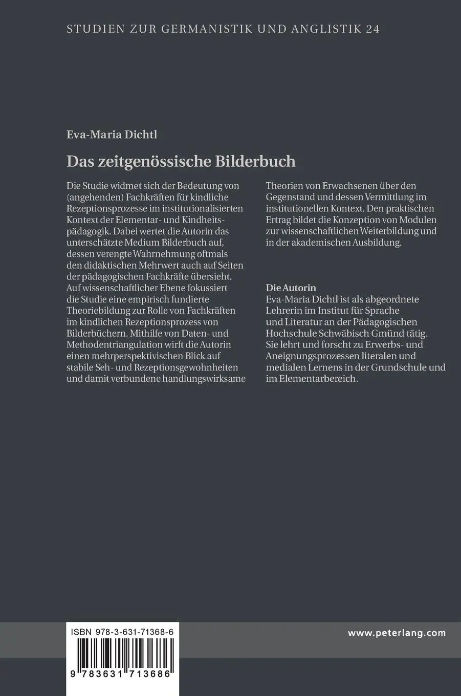 Rückseite: 9783631713686 | Das zeitgenössische Bilderbuch | Eva-Maria Dichtl | Buch | Deutsch