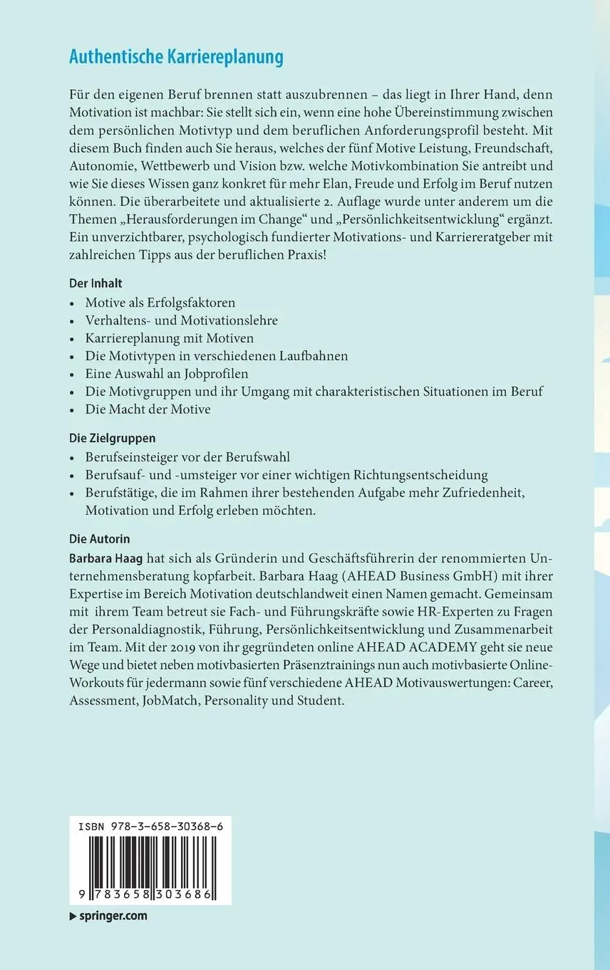 Rückseite: 9783658303686 | Authentische Karriereplanung | Mit der Motivanalyse auf Erfolgskurs
