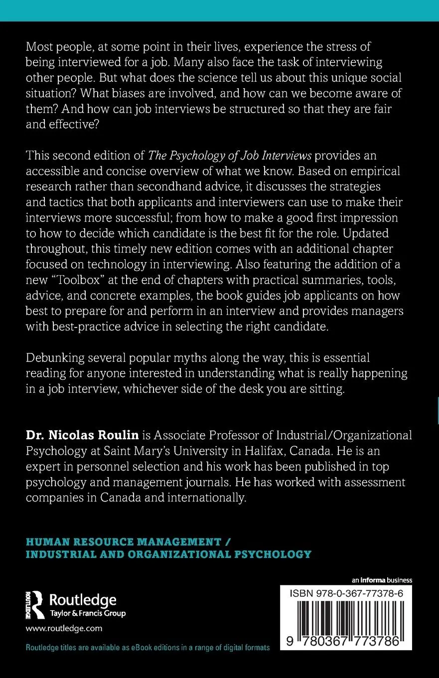 Rückseite: 9780367773786 | The Psychology of Job Interviews | Nicolas Roulin | Taschenbuch | 2022