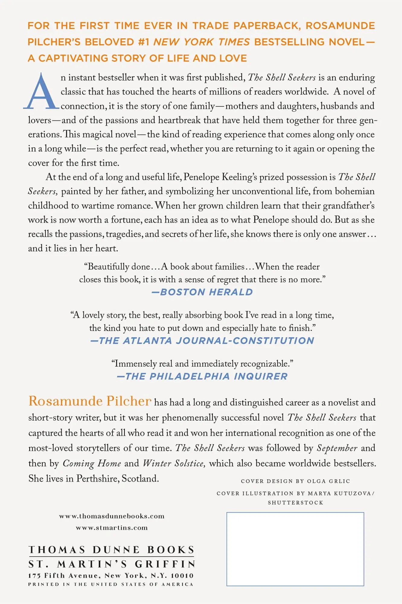 Rückseite: 9781250063786 | The Shell Seekers | Rosamunde Pilcher | Taschenbuch | 632 S. | 2015