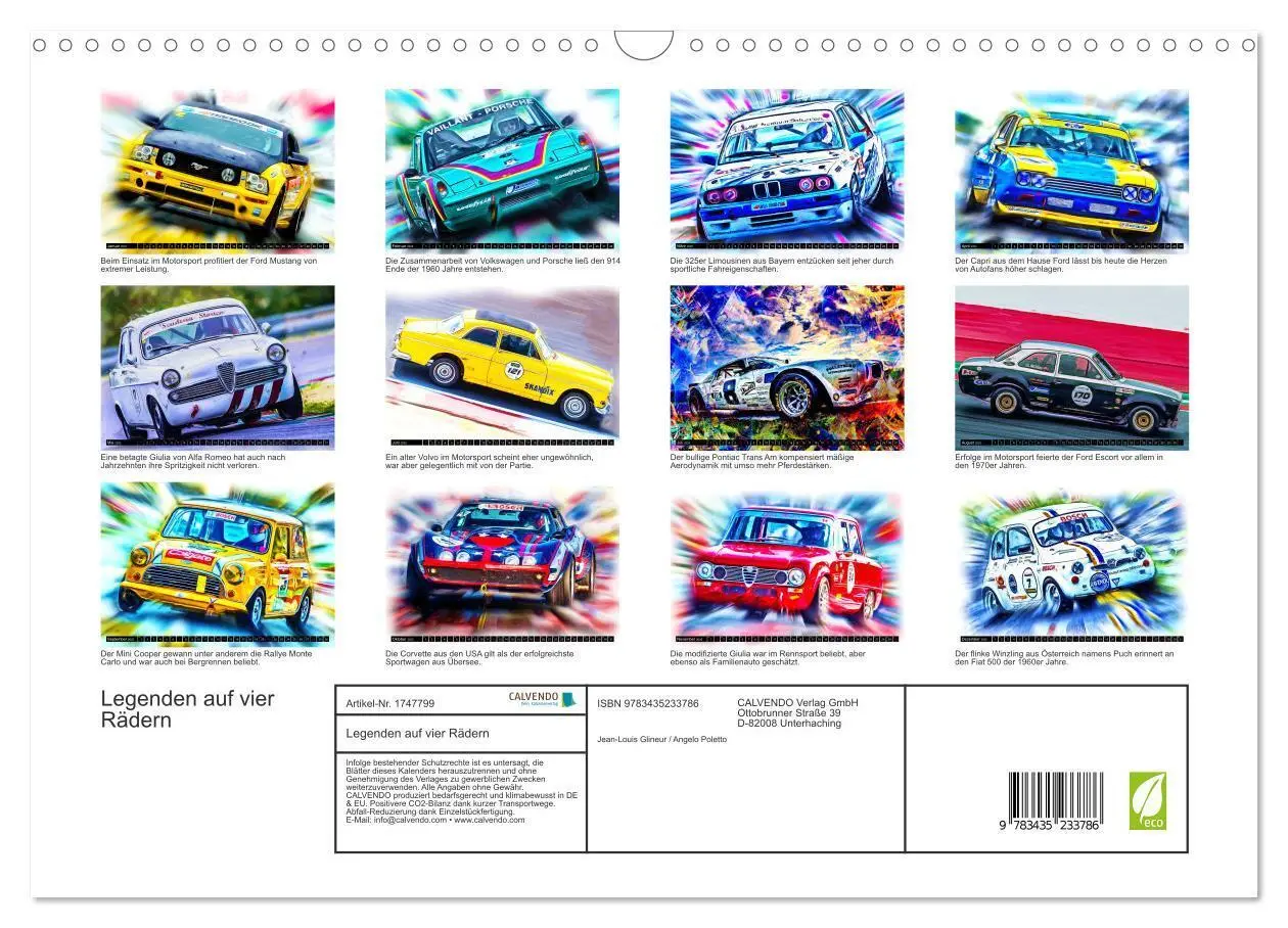 Bild: 9783435233786 | Legenden auf vier Rädern (Wandkalender 2025 DIN A3 quer), CALVENDO...
