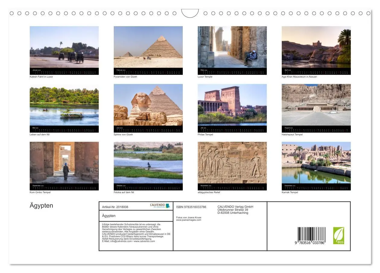 Bild: 9783516033786 | Ägypten (Wandkalender 2026 DIN A3 quer), CALVENDO Monatskalender