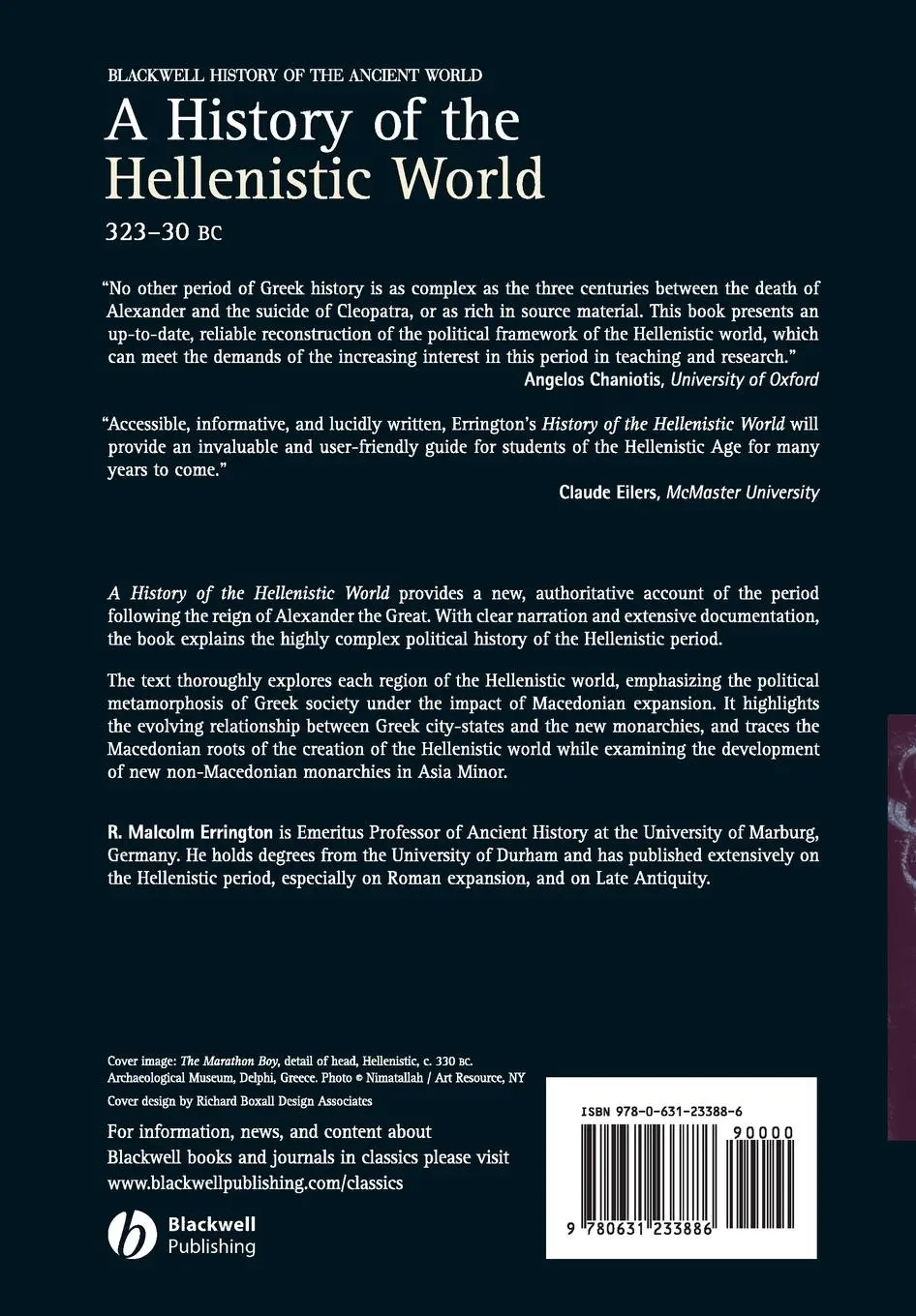 Rückseite: 9780631233886 | A History of the Hellenistic World | 323 - 30 BC | Errington | Buch