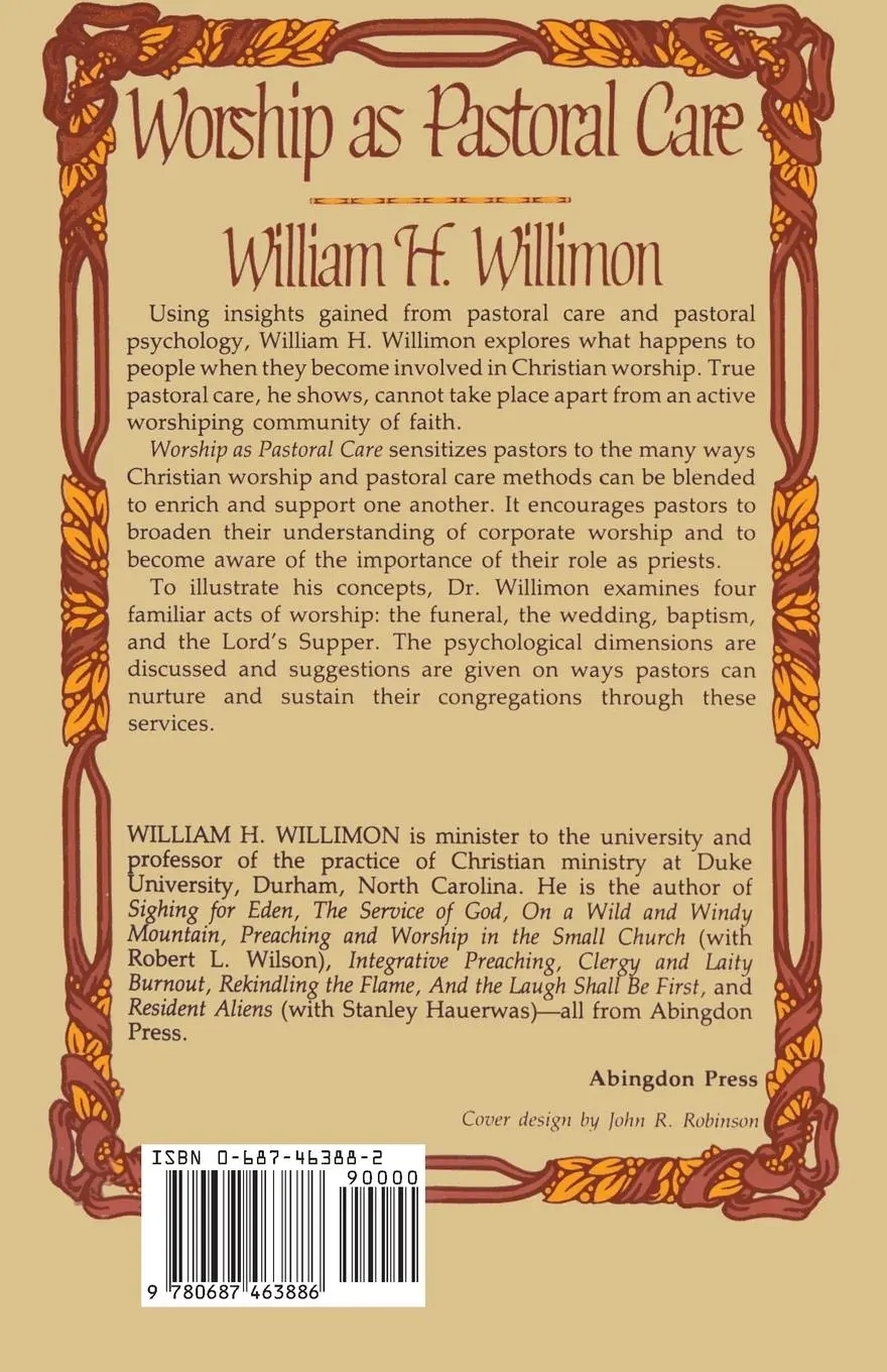Rückseite: 9780687463886 | Worship as Pastoral Care | William H. Willimon | Taschenbuch | 1982