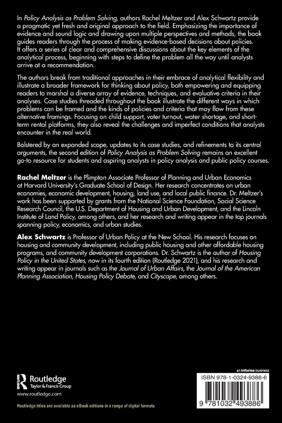 Rückseite: 9781032493886 | Policy Analysis as Problem Solving | Alex Schwartz (u. a.) | Buch