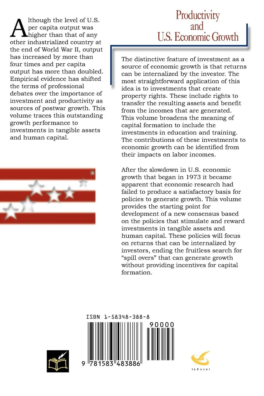 Rückseite: 9781583483886 | Productivity and U.S. Economic Growth | Dale Weldeau Jorgenson (u. a.)