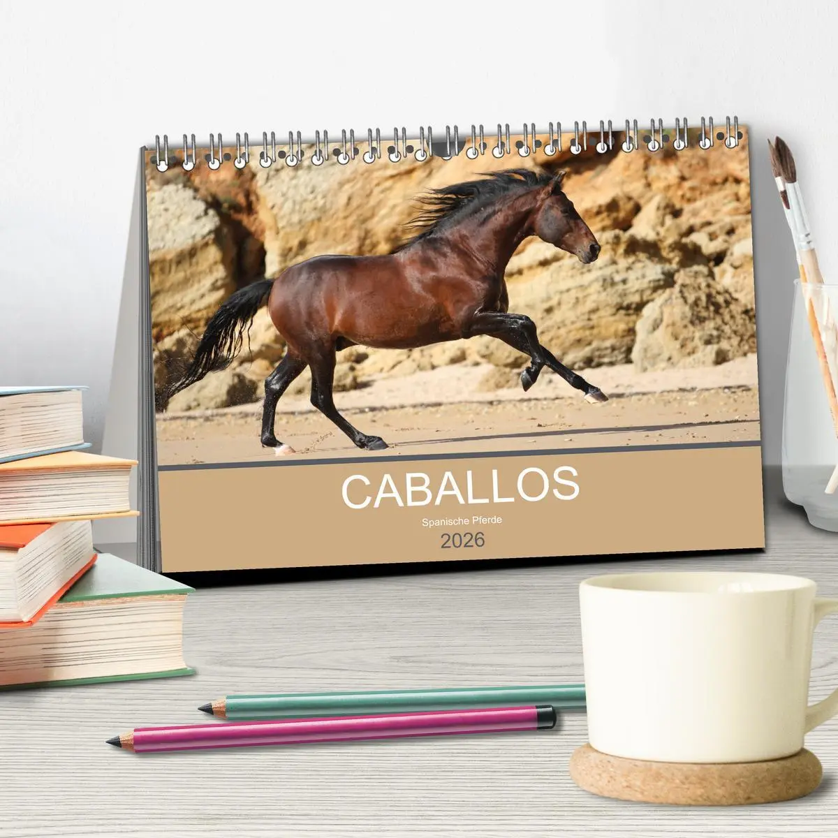 Bild: 9783516023886 | Caballos Spanische Pferde 2026 (Tischkalender 2026 DIN A5 quer),...