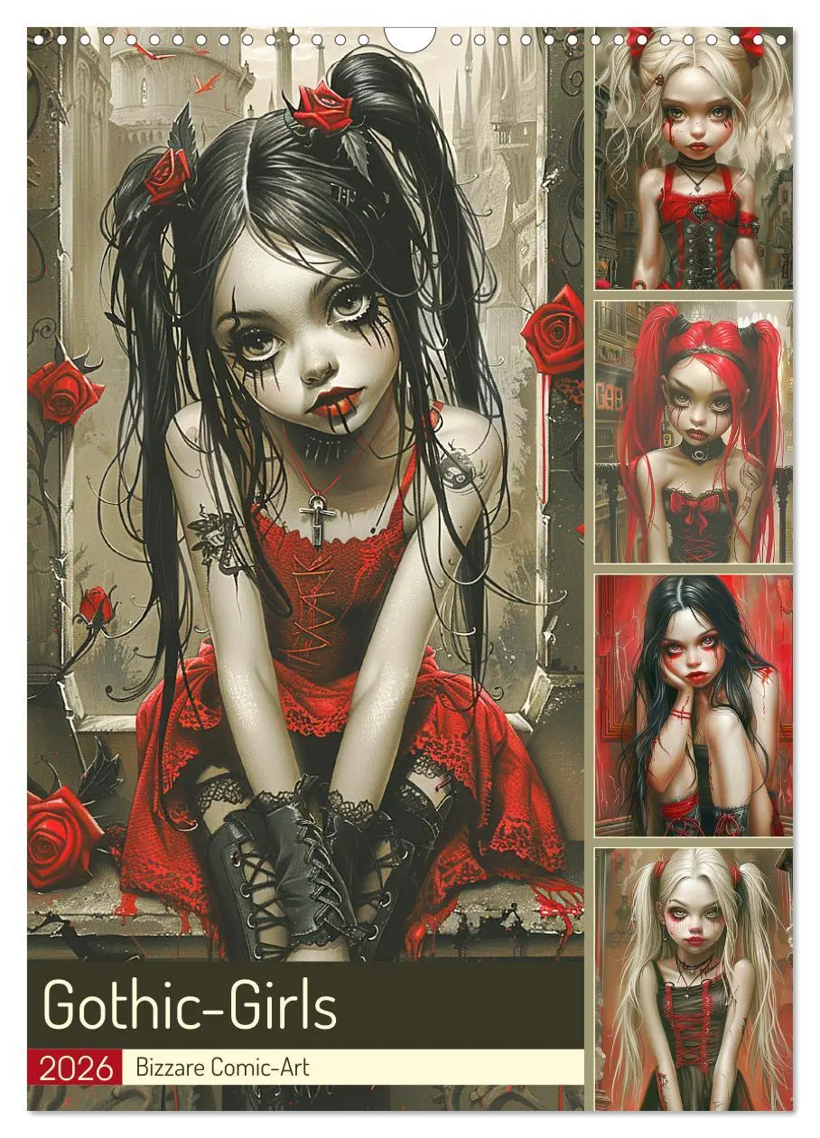 Cover: 9783516263886 | Gothic-Girls. Bizzare Comic-Art (Wandkalender 2026 DIN A3 hoch),...