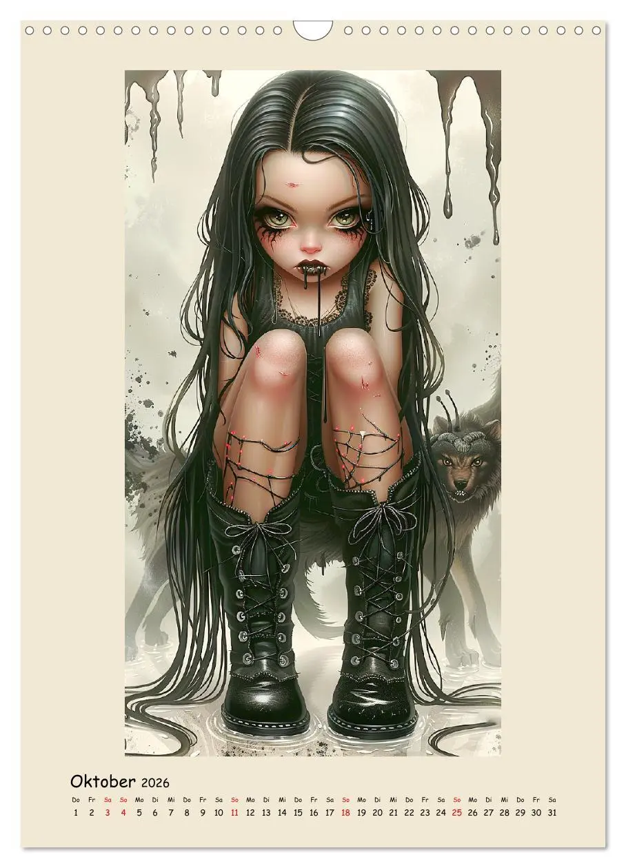 Bild: 9783516263886 | Gothic-Girls. Bizzare Comic-Art (Wandkalender 2026 DIN A3 hoch),...