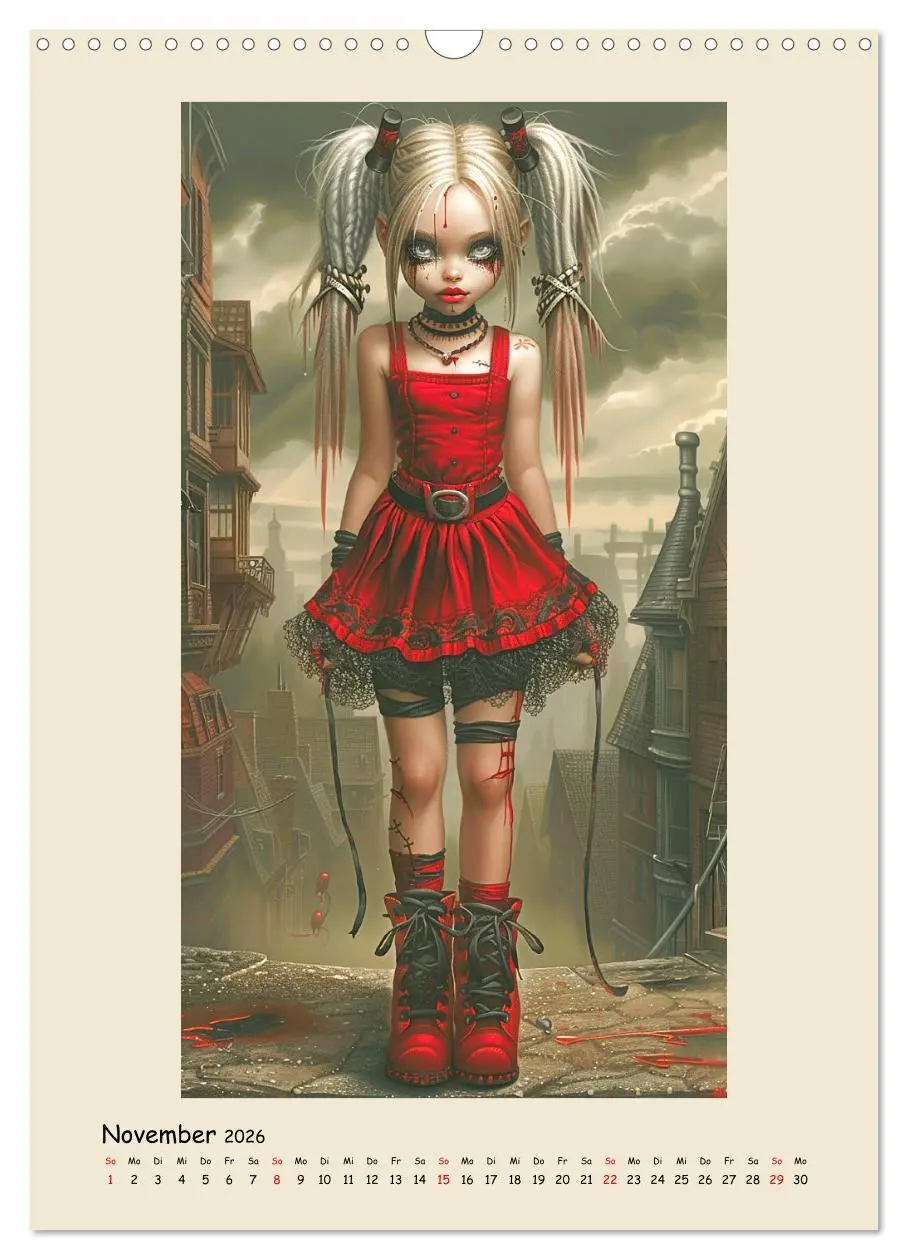 Bild: 9783516263886 | Gothic-Girls. Bizzare Comic-Art (Wandkalender 2026 DIN A3 hoch),...