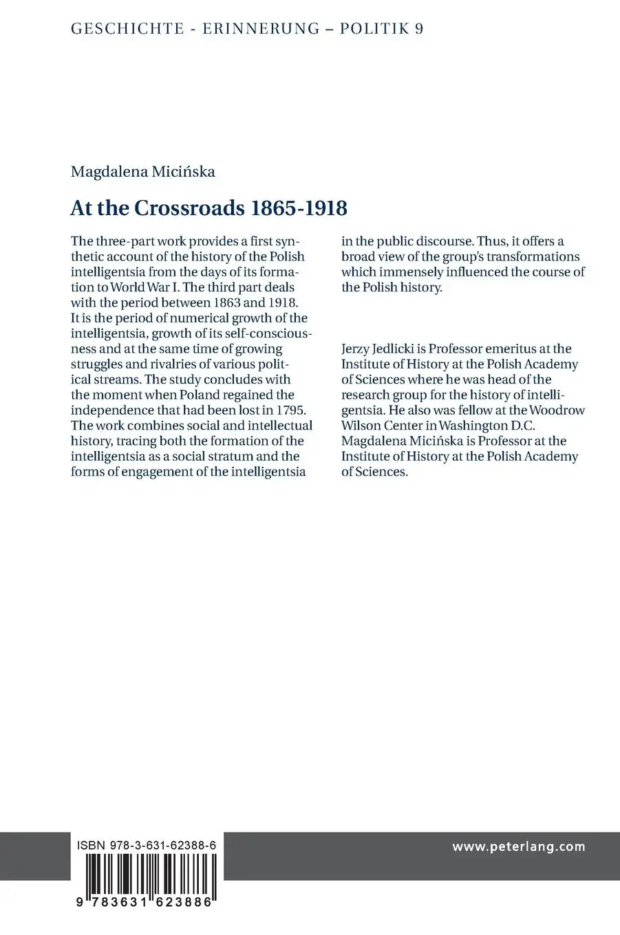 Rückseite: 9783631623886 | At the Crossroads: 1865-1918 | Magdalena Mici¿ska | Buch | Gebunden