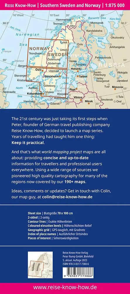 Rückseite: 9783831773886 | Reise Know-How Landkarte Südschweden, Südnorwegen 1:875.000 | Rump