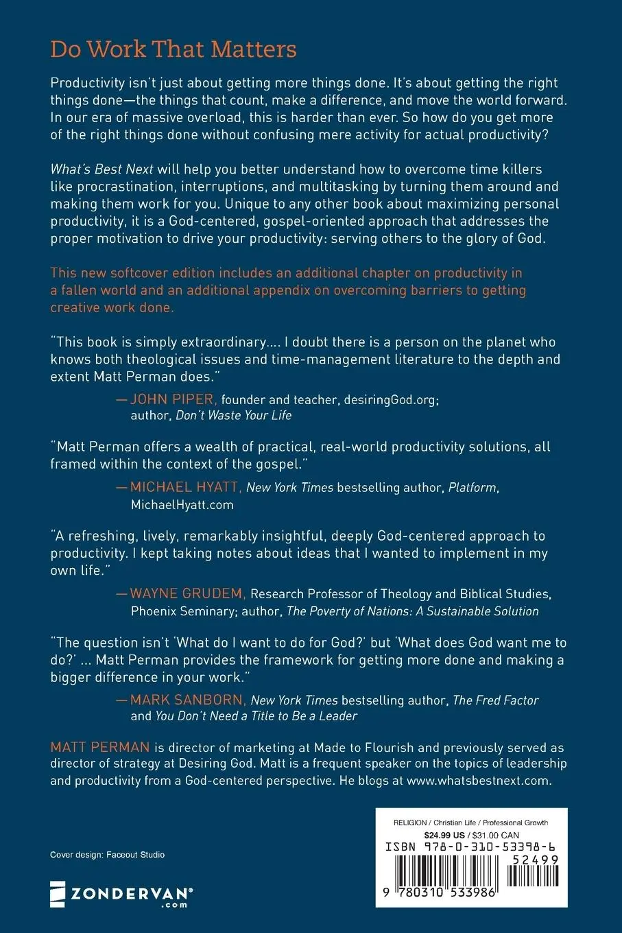 Rückseite: 9780310533986 | What's Best Next | Matthew Aaron Perman | Taschenbuch | Englisch