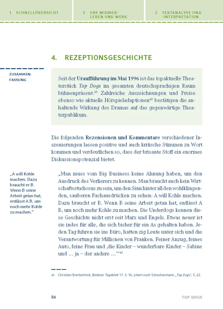 Bild: 9783129303986 | Top Dogs von Urs Widmer | Textanalyse und Interpretation | Urs Widmer