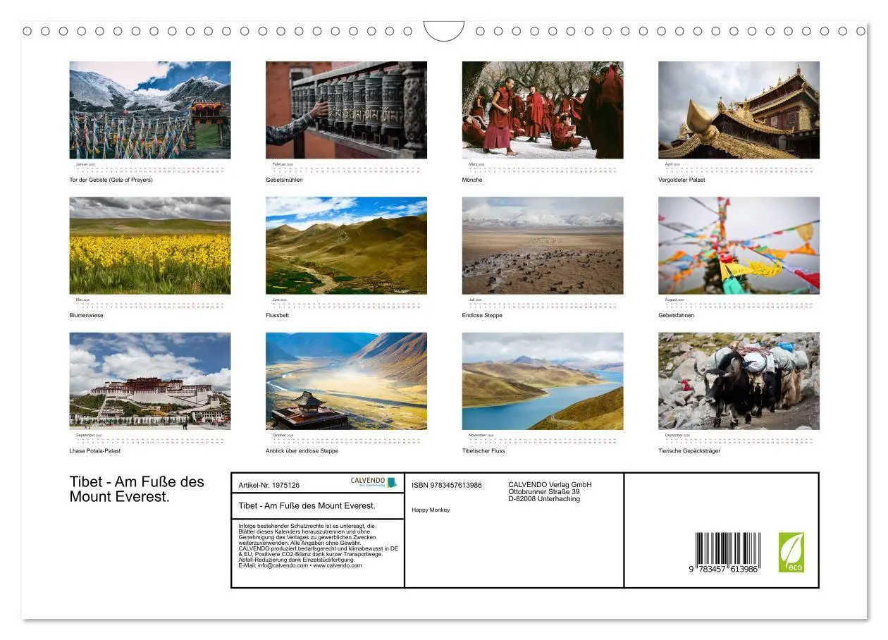 Bild: 9783457613986 | Tibet - Am Fuße des Mount Everest. (Wandkalender 2026 DIN A3 quer),...