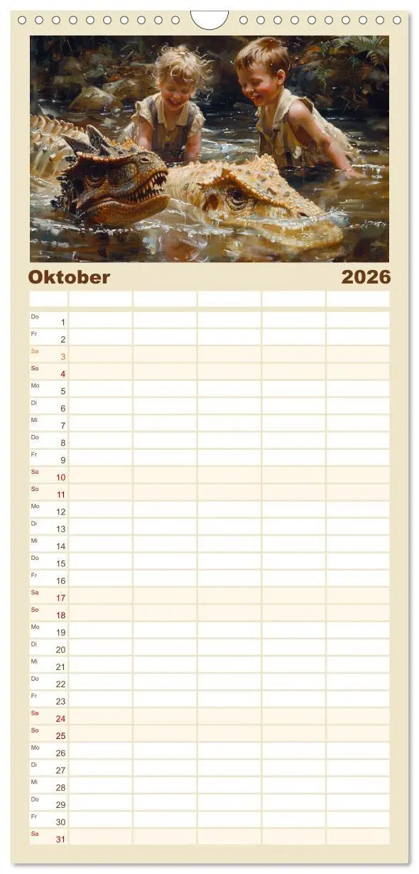 Bild: 9783516493986 | Familienplaner 2026 - Meine Freunde sind Dinosaurier mit 5 Spalten...