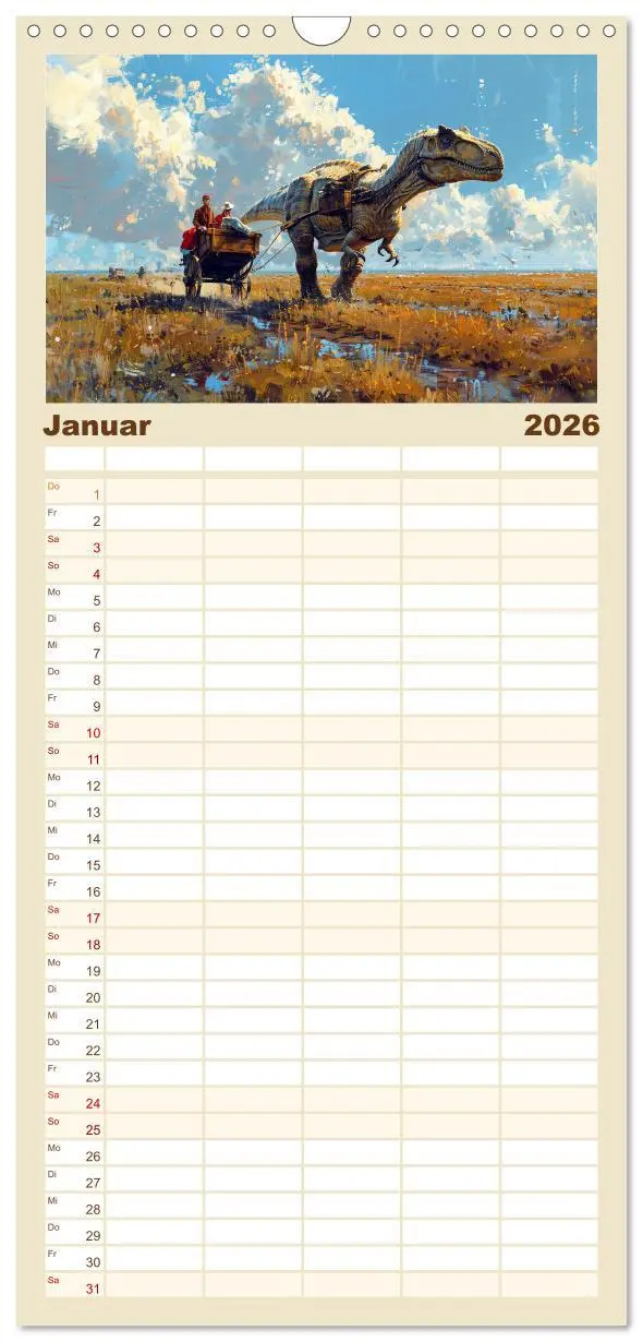 Bild: 9783516493986 | Familienplaner 2026 - Meine Freunde sind Dinosaurier mit 5 Spalten...