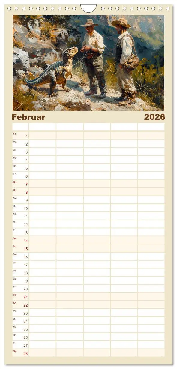 Bild: 9783516493986 | Familienplaner 2026 - Meine Freunde sind Dinosaurier mit 5 Spalten...