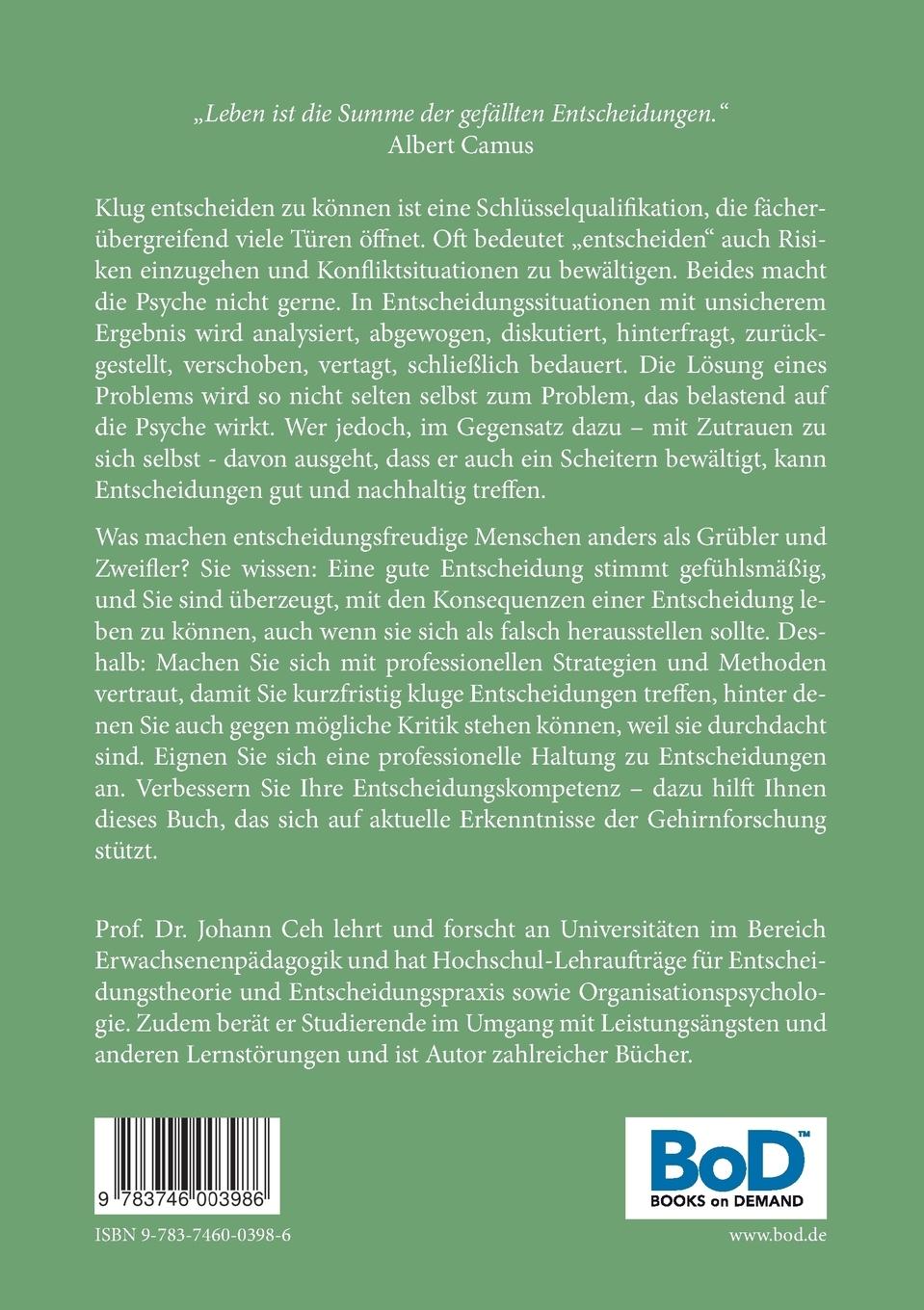 Rückseite: 9783746003986 | Richtig klug entscheiden | Sicher kompetent souverän schnell | Ceh