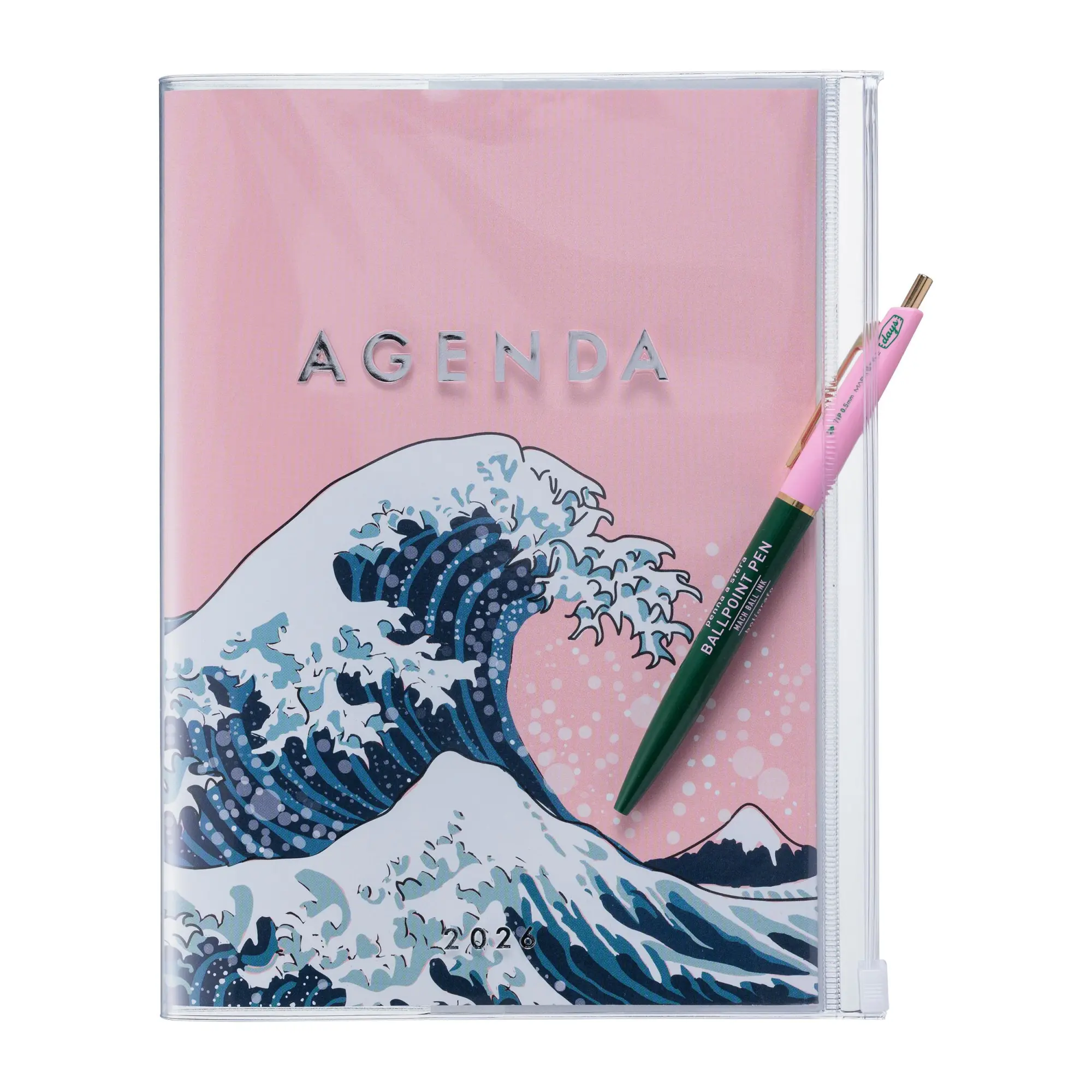 Bild: 4550045144086 | MARK'S 2025/26 Taschenkalender, A5 Japan / Wave // Pink | MARK'S Inc.