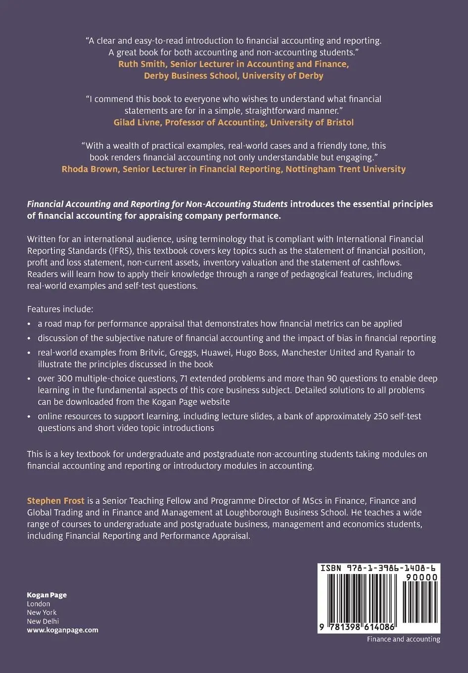 Rückseite: 9781398614086 | Financial Accounting and Reporting for Non-Accounting Students | Frost