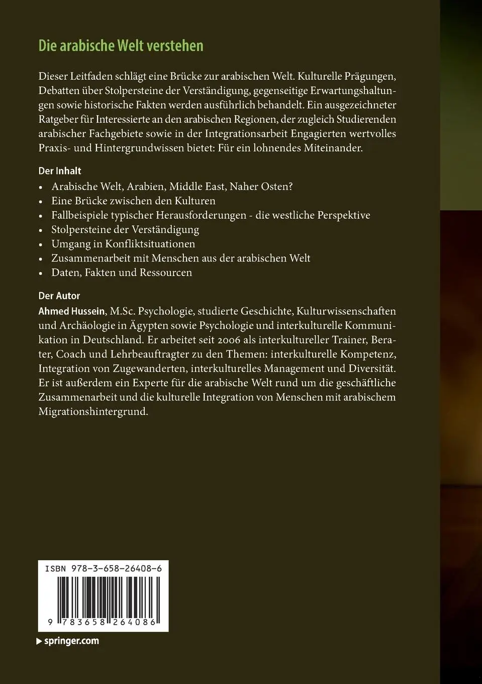 Rückseite: 9783658264086 | Die arabische Welt verstehen | Ahmed Hussein | Taschenbuch | xiii