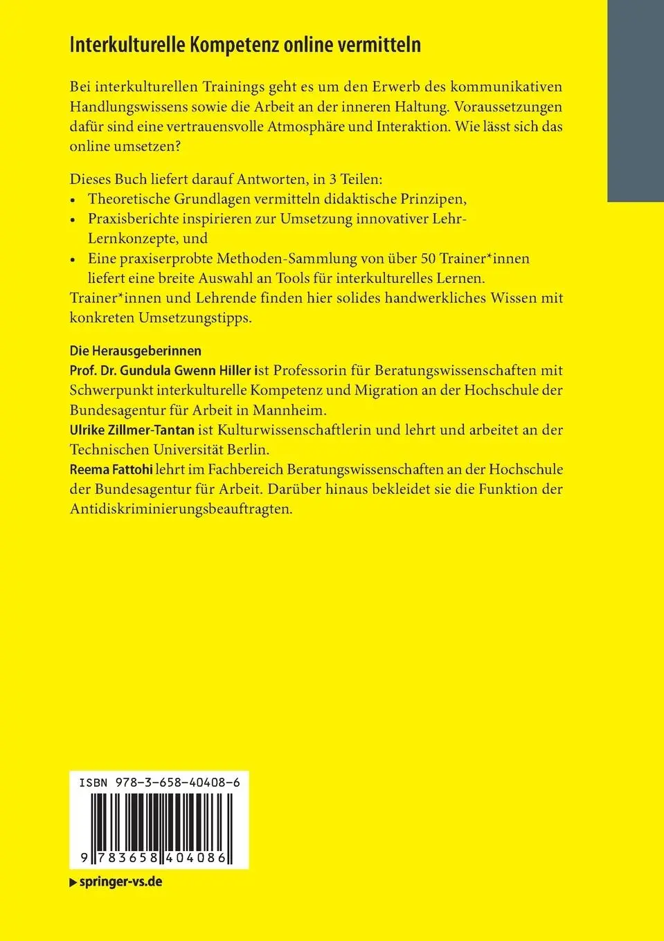 Rückseite: 9783658404086 | Interkulturelle Kompetenz online vermitteln | Hiller (u. a.) | Buch