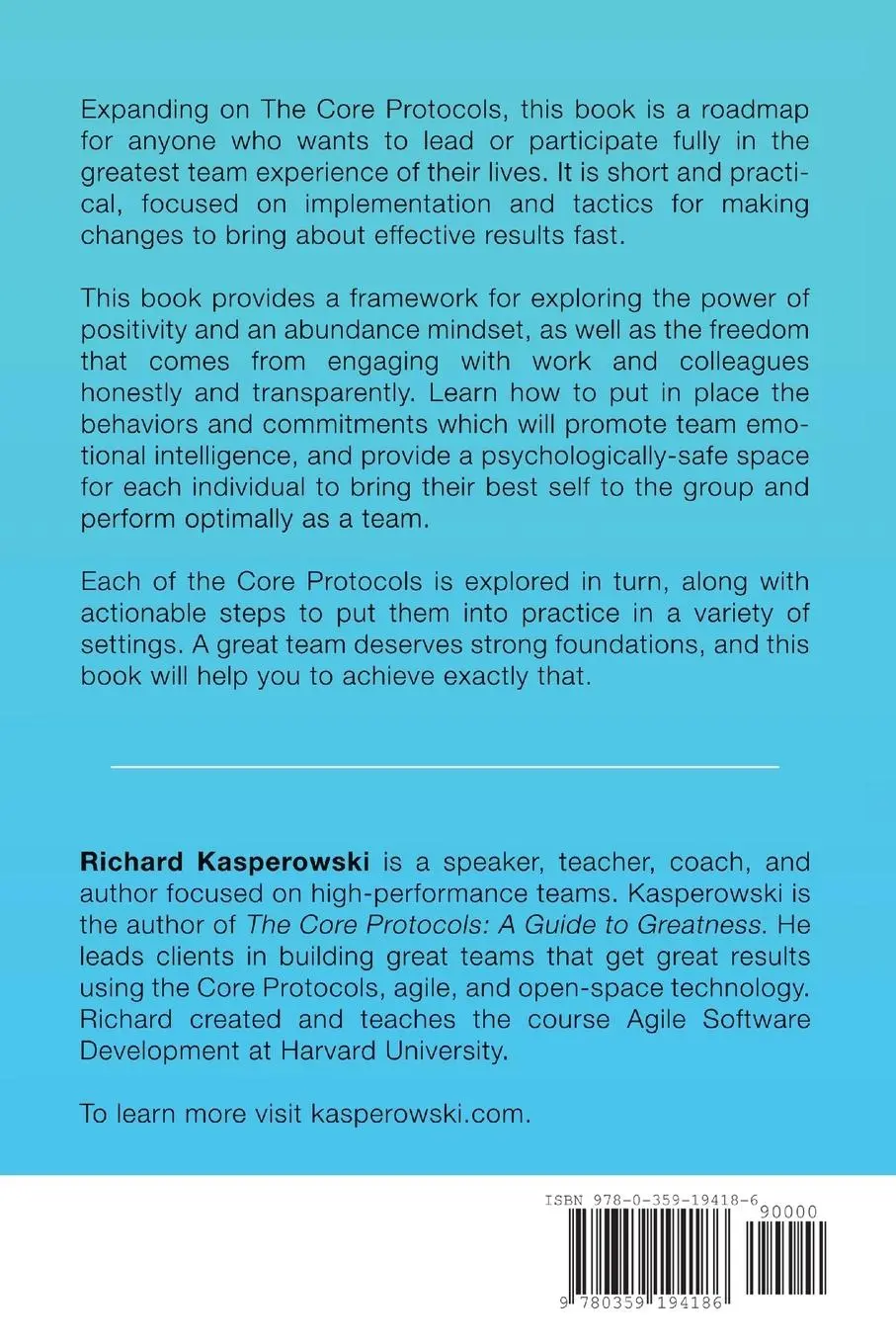 Rückseite: 9780359194186 | High-Performance Teams | Richard Kasperowski | Taschenbuch | Englisch