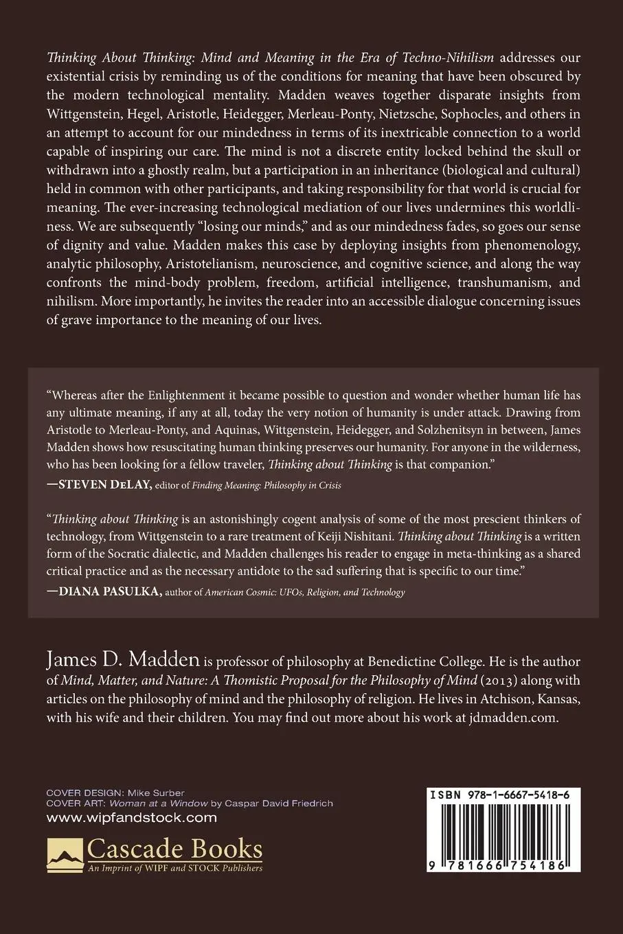 Rückseite: 9781666754186 | Thinking about Thinking | James D. Madden | Taschenbuch | Englisch