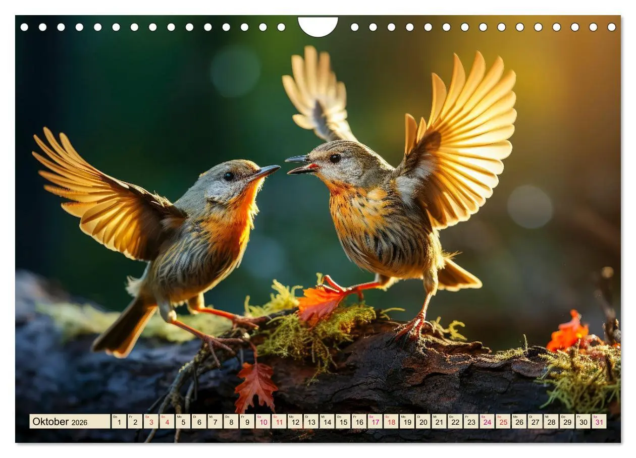 Bild: 9783457354186 | Vögel Alltag (Wandkalender 2026 DIN A4 quer), CALVENDO Monatskalender