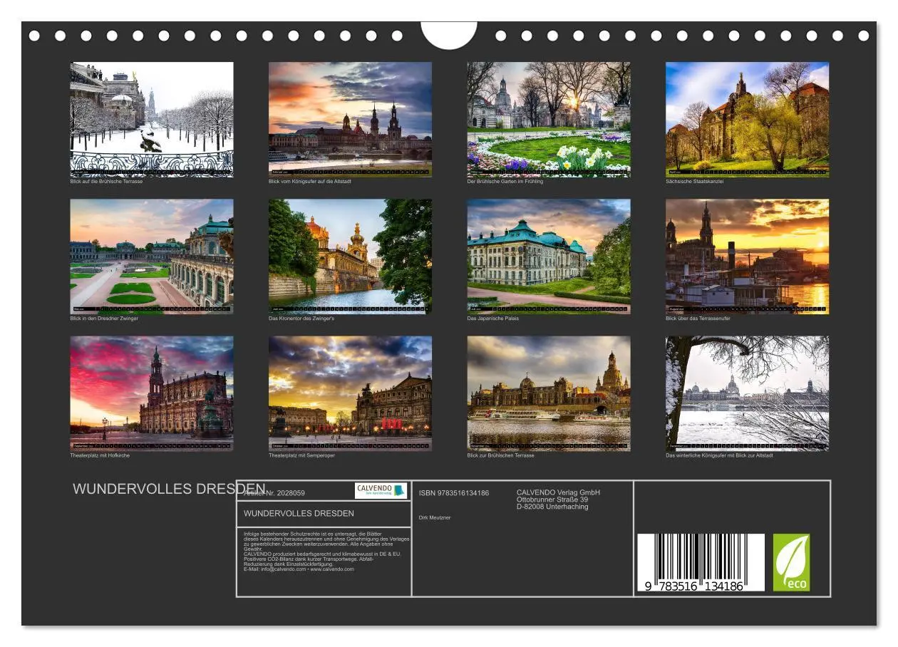 Bild: 9783516134186 | WUNDERVOLLES DRESDEN (Wandkalender 2026 DIN A4 quer), CALVENDO...