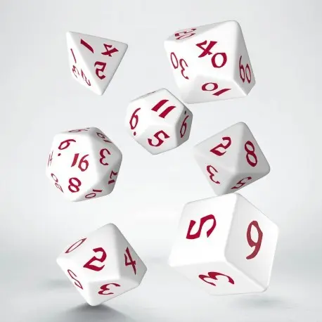 Cover: 5907699494286 | Classic Runic White &amp; red Dice Set | QWOCLR26 | Q-Workshop
