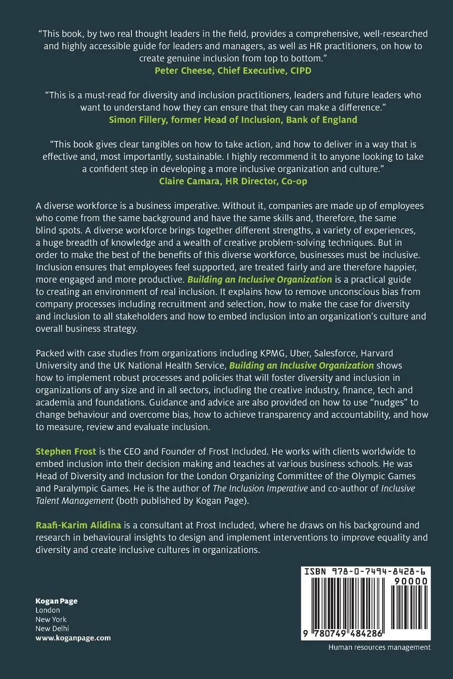 Rückseite: 9780749484286 | Building an Inclusive Organization | Stephen Frost (u. a.) | Buch