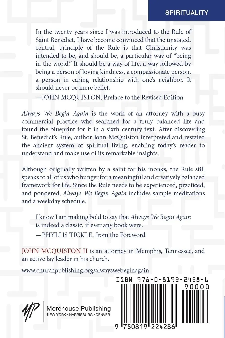 Rückseite: 9780819224286 | Always We Begin Again | John McQuiston Ii | Taschenbuch | Englisch