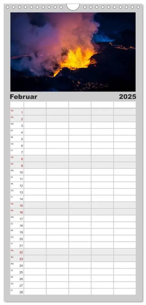 Bild: 9783457104286 | Familienplaner 2025 - Vulkanausbruch - Island mit 5 Spalten...