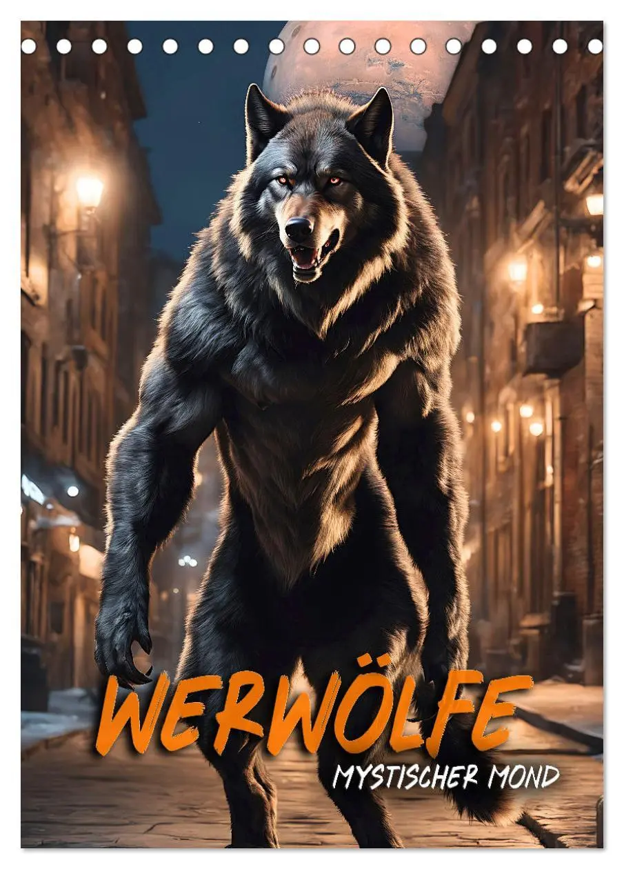 Cover: 9783516294286 | Werwölfe - mystischer Mond (Tischkalender 2026 DIN A5 hoch),...
