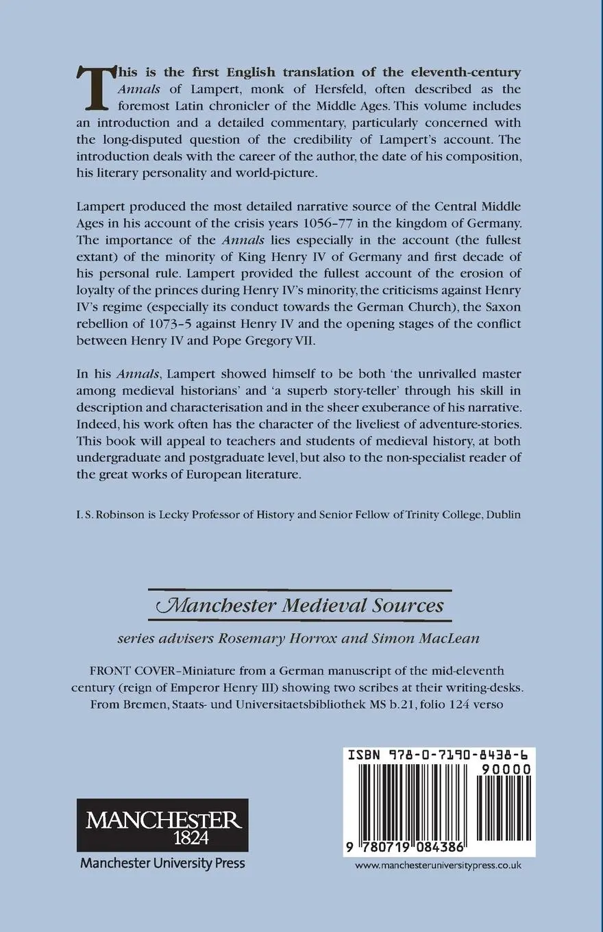 Rückseite: 9780719084386 | The annals of Lampert of Hersfeld | I S Robinson | Taschenbuch | 2015