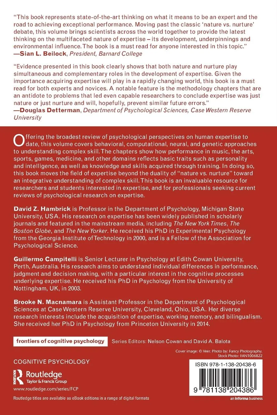 Rückseite: 9781138204386 | The Science of Expertise | David Z. Hambrick (u. a.) | Taschenbuch