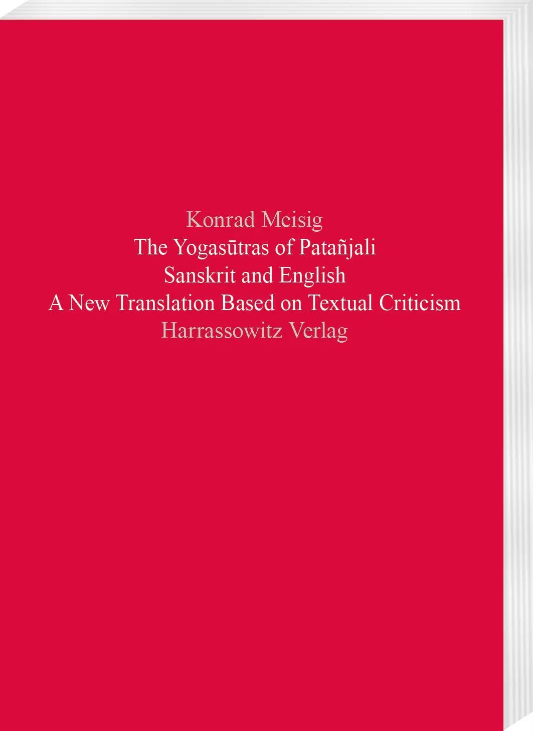 Cover: 9783447124386 | The Yogas¿tras of Patañjali | Konrad Meisig | Taschenbuch | VIII