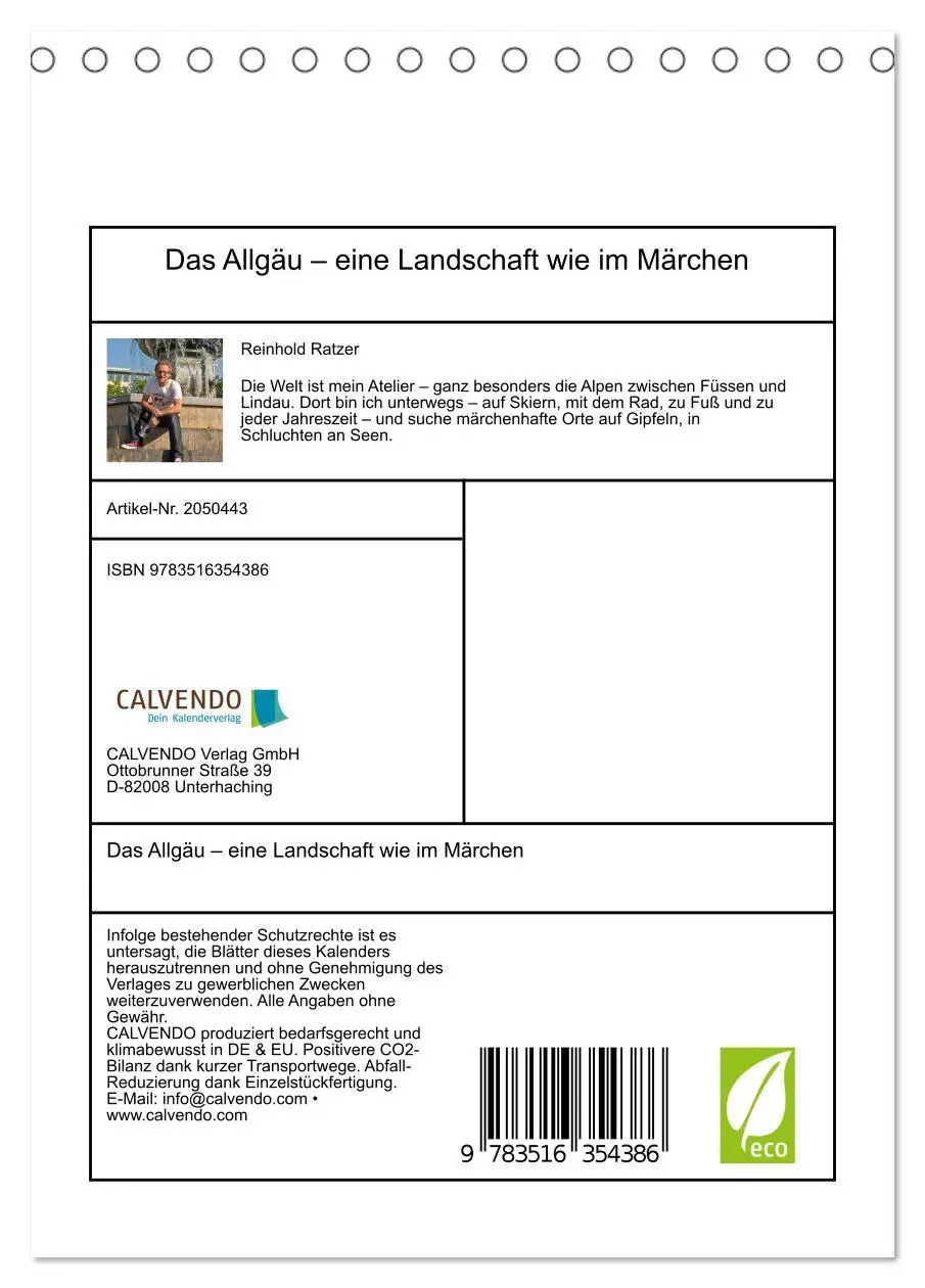 Bild: 9783516354386 | Das Allgäu - eine Landschaft wie im Märchen (Tischkalender 2026 DIN...