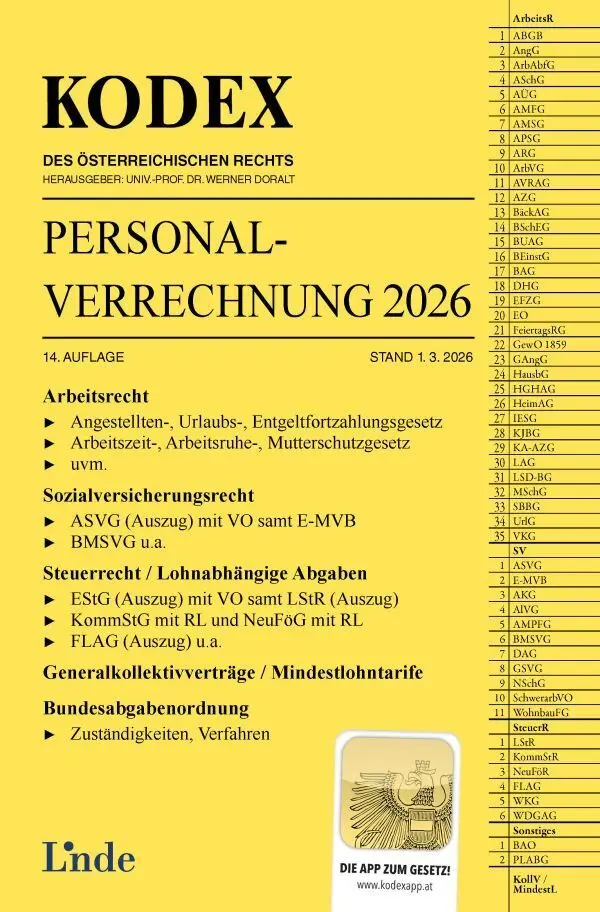 Cover: 9783707354386 | KODEX Personalverrechnung 2026 | Michael Seebacher | Taschenbuch