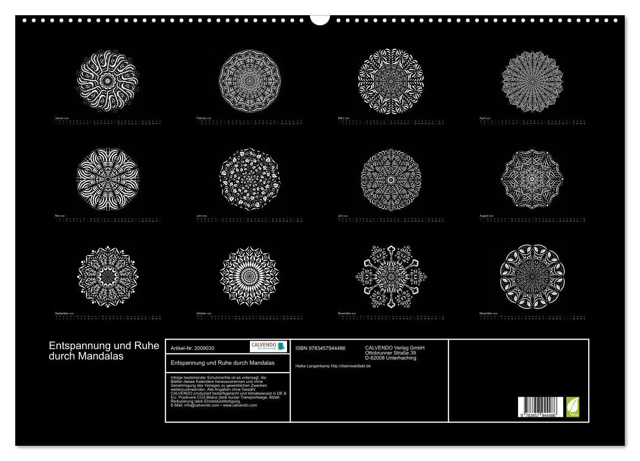 Bild: 9783457944486 | Entspannung und Ruhe durch Mandalas (Wandkalender 2026 DIN A2...