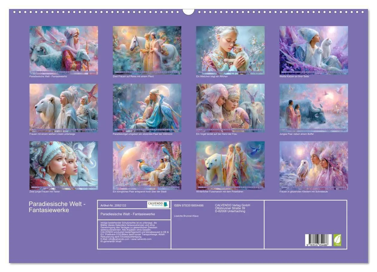 Bild: 9783516654486 | Paradiesische Welt - Fantasiewerke (Wandkalender 2026 DIN A2 quer),...