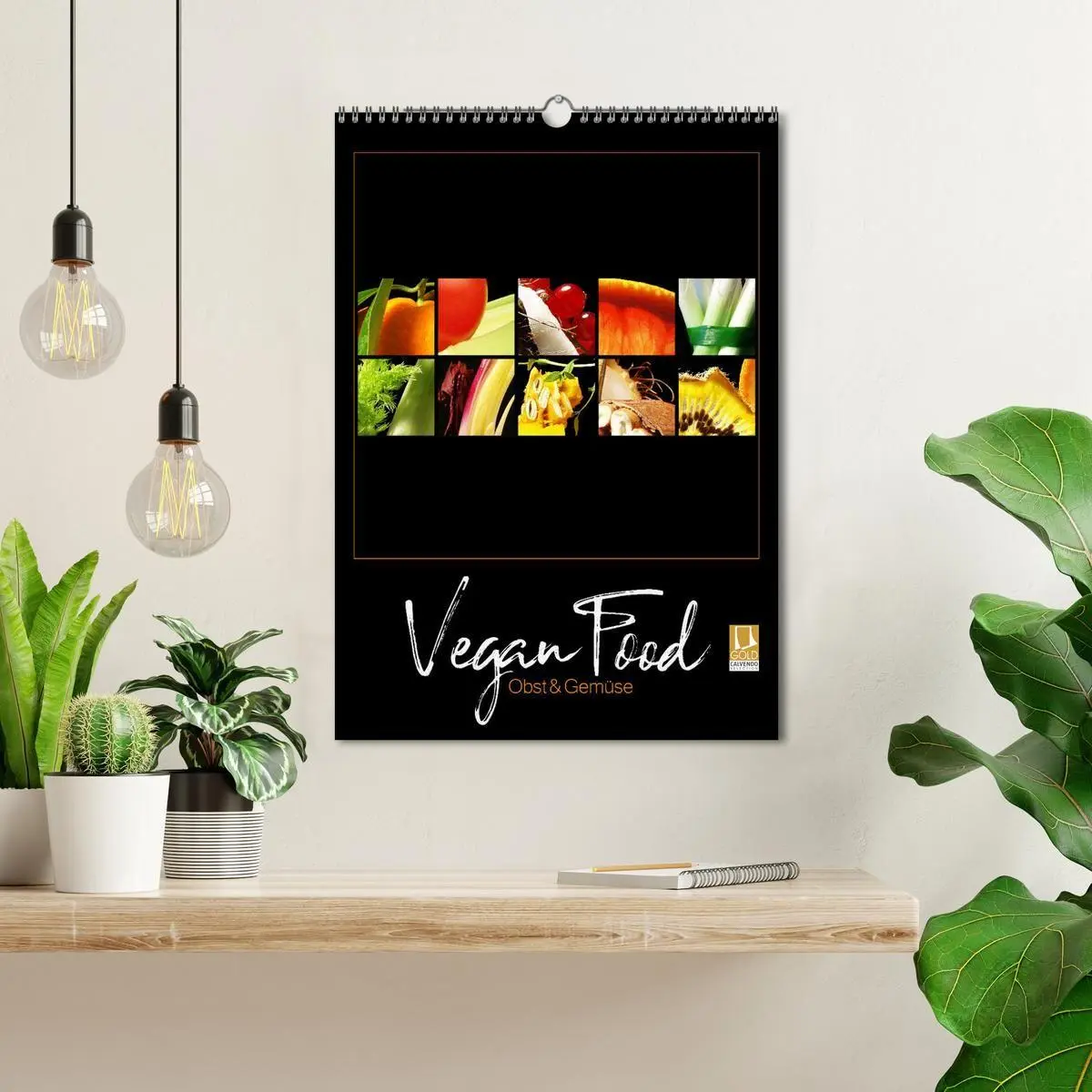 Bild: 9783569504486 | Vegan Food Kalender - Obst und Gemüse auf Schwarz (Wandkalender...