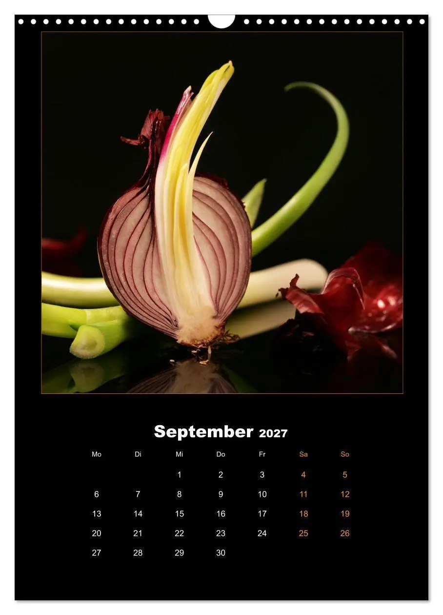 Bild: 9783569504486 | Vegan Food Kalender - Obst und Gemüse auf Schwarz (Wandkalender...