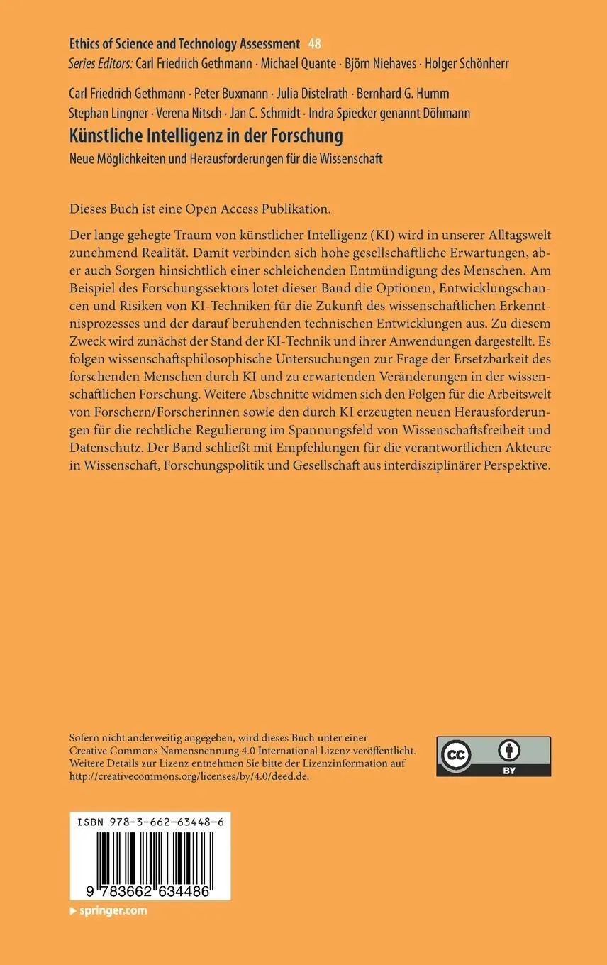 Rückseite: 9783662634486 | Künstliche Intelligenz in der Forschung | Gethmann (u. a.) | Buch