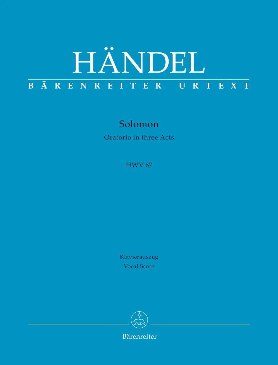 Cover: 9790006544486 | Solomon HWV 67 | Oratorium in drei Akten, Bärenreiter Urtext | Händel